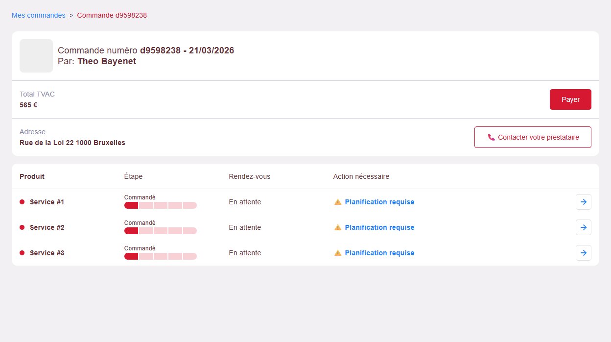 Customer area revamp (after): order view